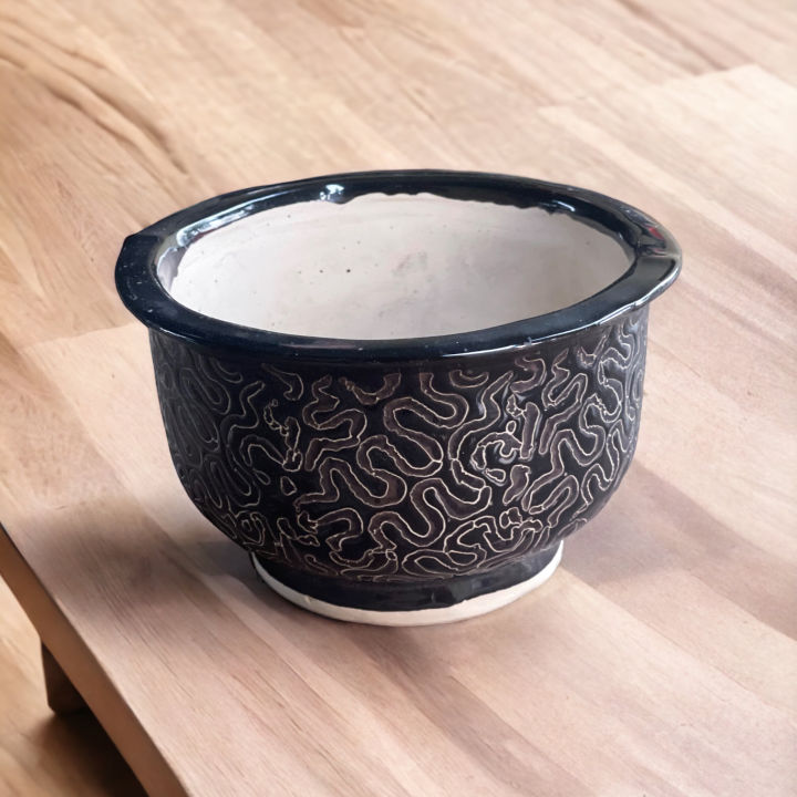 Bowl%20Ceramic%20Pot%20with%20Drainage%20Hole%20/%205%20Inches%20Diameter%20/%20Table%20Top%20Planter%20-%20Image%202