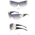 Gradient Rimless Sunglass Y2K Fashion One Piece Sun Glasses Heart Shaped  Shades Ladies. 