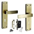 Mortice Lock set with Antiq Brass glossy finish, size 8inch. 