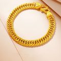 Sand gold jewelry, Fu Zitou boss bracelet, men's light luxury high-end design, versatile domineering simulation gold jewelry. 