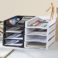 Simple Desktop Organizer Stackable File Rack Papers Rack Laminated A4 File Storage Tray Style File Organizer Receipt. 
