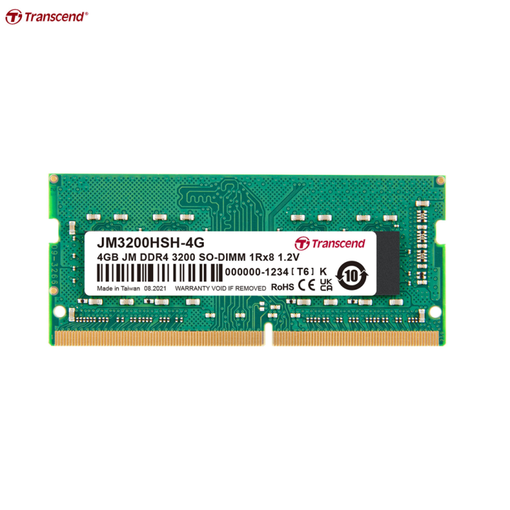 Transcend DDR4 4GB Dram Modules  3200 MT/s Unbuffered So-Dimm Ram Module (1R x 8)