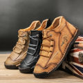 9932 men's shoes short boots autumn handmade boots high-top flat outdoor workwear casual shoes plus size cross-border board shoes. 