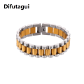 Difutagui E.B.belle Tarnish Free Stainless Steel Gold Plated Detachable Wristbands Bracelets Bangles For Women Men Gold Wrap Bracelets. 