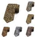 New Casual Leopard Print Tie Polyester Slim 8cm Wide Serpentine Tie Printed Zebra Striped Tie Wedding Party Shirt Accessories For Men. 
