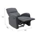 Zixar Recliner-Grey Fabric. 