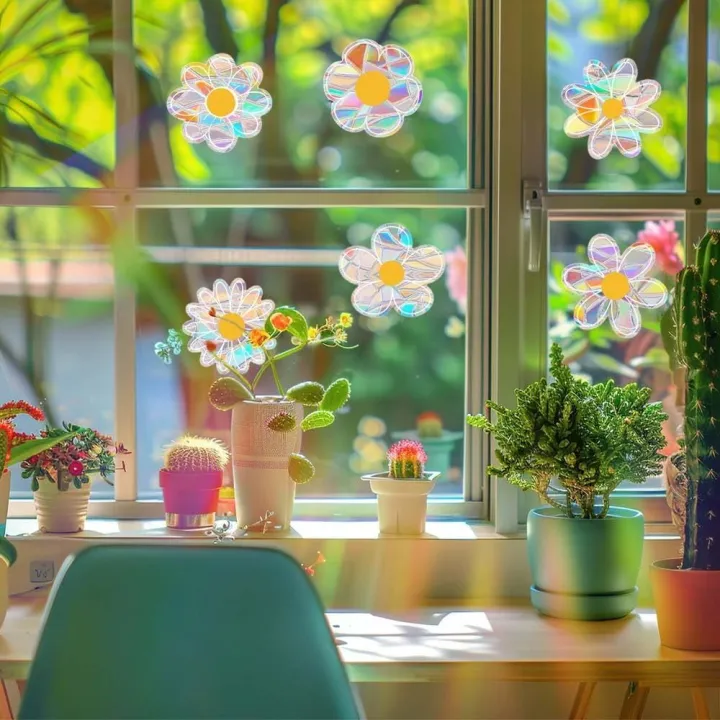 6/12%20PCS%20Window%20Clings%20Double-Sided%20Window%20Stickers%20Daisy%20Pattern%20Shiny%20Glass%20Decals%20Static%20Cling%20Vinyl%20Anti%20Collision%20Sun%20Catchers%20Mirror%20Decoration%20-%20Image%206