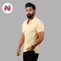 Nyptra Light Yellow Premium Cotton Polo T-Shirts For Men - Fashion | T-Shirts For Men | Men's Wear | Polo T-Shirts |. 