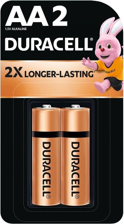 Duracell Alkaline AA Batteries, Pack of 2