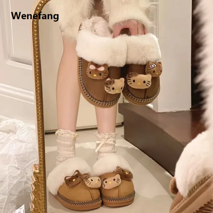 Wenefang%20Sanrio%20Hello%20Kitty%20Plush%20Slippers%20Autumn%20Wintercute%20Cartoon%20Fuzzy%202025%20New%20Warm%20Comfy%20Women%20New%20Home%20Shoe%20Outdoor%20Antiskid%20Flat%20Slippers%20-%20Image%206