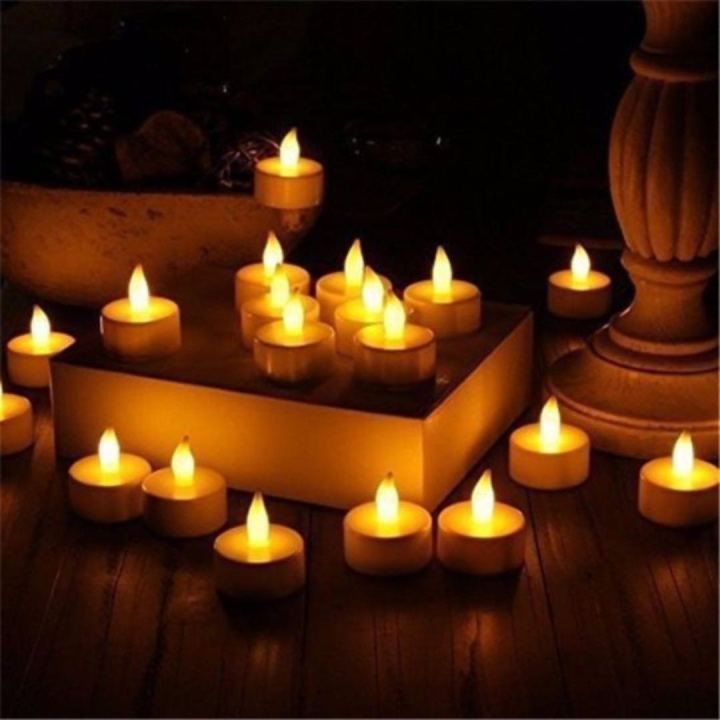 12Pcs Flameless LED Candle Tealight Diya Smokeless Plastic Decorative Tea Lights Candles Lights for Home Office Birthday Tihar Diwali Navratri Lighting Decoration DIY Party Decorative T Light