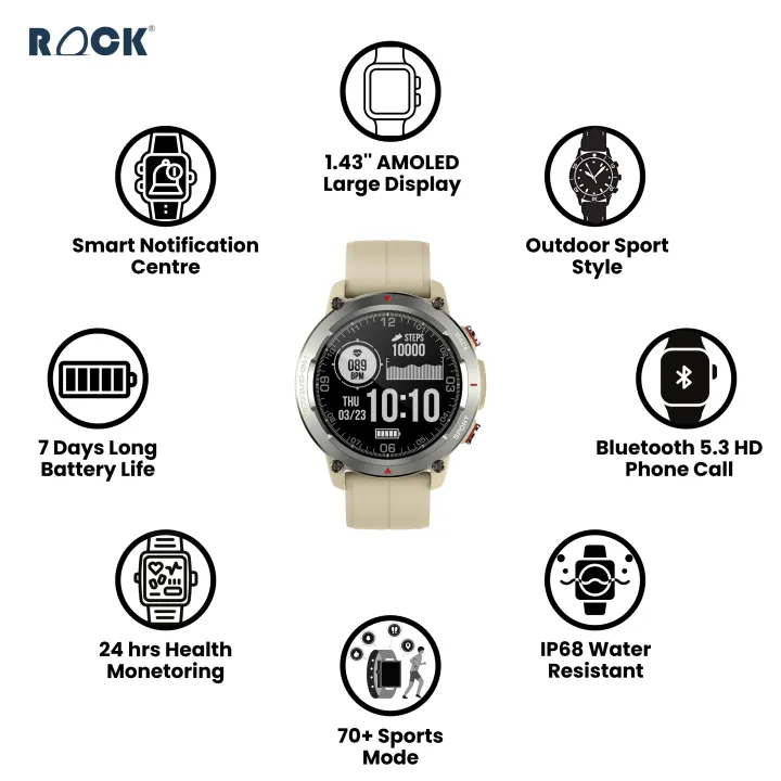 ROCK%20Move%20Smartwatch%20ll%201.43%E2%80%B3%20AMOLED%20display%20466%20x%20466%20ll%20Advanced%20SingleSync%20Bluetooth%20Calling%20ll%20Vcare,%2024/7%20Health%20Tracking%20Sensor%20ll%20%20100+%20sports%20modes%20ll%20SOS%20ll%20IP68%20Waterproof%20Smart%20Watch%20-%20Image%205