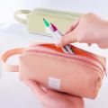 Portable Cute School Stationery Storage bag High Capacity Candy color Double layer Pencil Case Pen Case Pen Bag. 