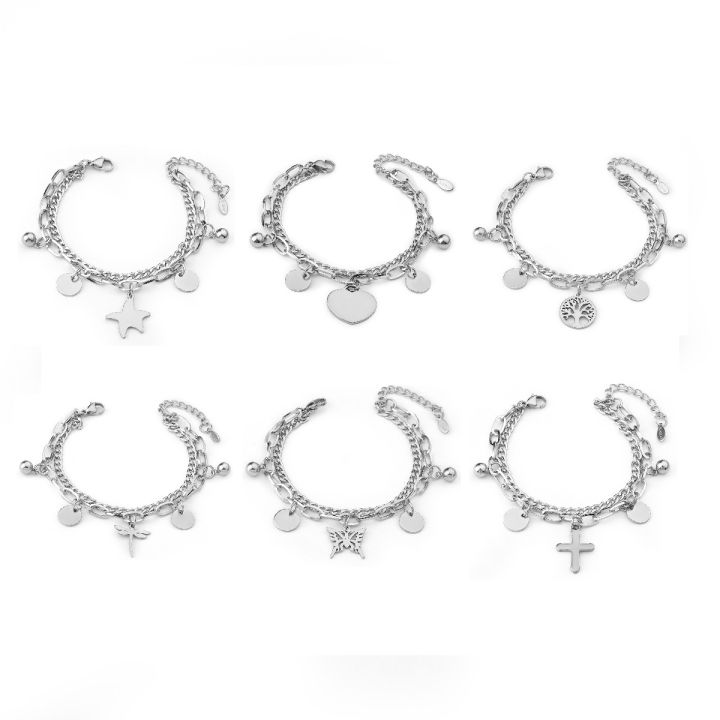 【Unlimited repurchase】Monopoly double metal bracelet women 2024 new niche design sense hip hop sweet cool style bracelet