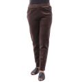 Dark Brown Velvet Pants for Women Comfortable Casual Wide Leg Trousers Full Length. 