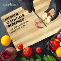 2-in-1 Combo: Stainless Steel Kitchen Knife & Wooden Chopping Board | Multipurpose Non-Slip Cutting Board for Vegetables & Fruits | Kitchen Accessories. 