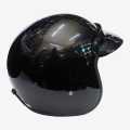 Shining Black Studds Half Helmet. 