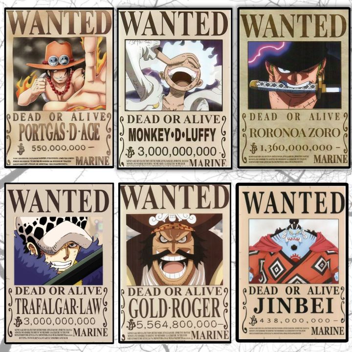 New%20Updated%20wanted%20One%20Piece%20Anime%20Bounty%20Poster%206pc%20Set,%20Anime%20Poster%20-%20Image%204