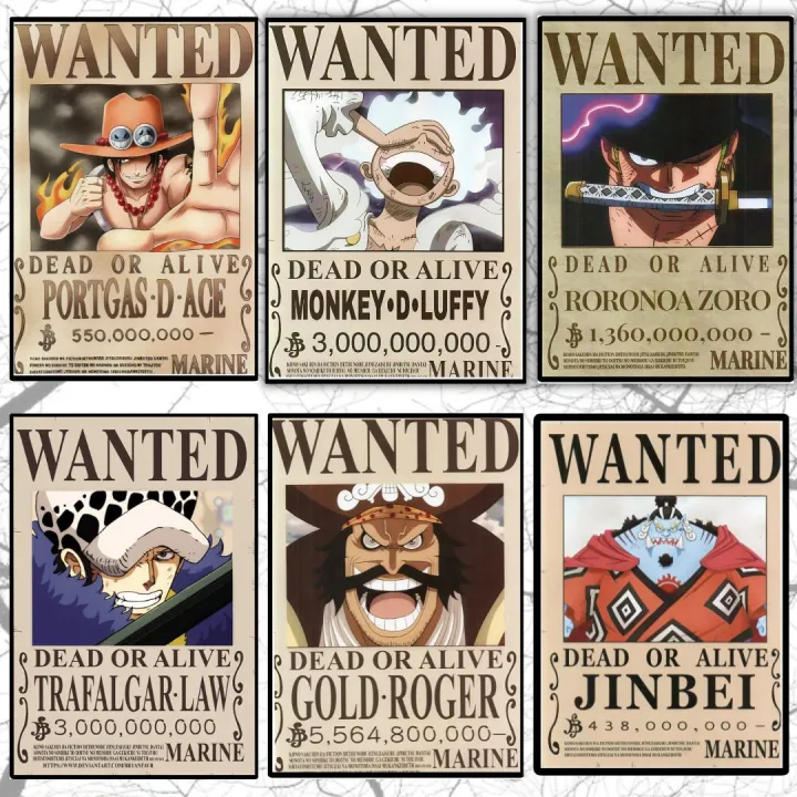New%20Updated%20wanted%20One%20Piece%20Anime%20Bounty%20Poster%206pc%20Set,%20Anime%20Poster%20-%20Image%204