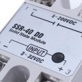 fasdaga 5X Single Phase Solid State Relay DC-DC SSR-40DD 40A DC3-32V DC5-60V White+Silver. 