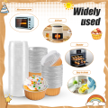 NAMUNY Dessert Cups with Lids, 50 Pack Gold Aluminum Foil Baking Cups Holders, Cupcake Bake Utility Ramekin Clear Pudding Cups. 
