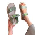 Open Toe Flat Casual Summer Walking Sandal For Women 6692-2 Green. 