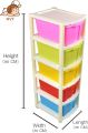 5 Layer Modular Drawer Plastic Storage Rack System MultiPurpose of Organizer for Home, Office, Hospital Parlour, School, and Kids Foldable Large Basket Rectangular drawer Boxes (Multi Colour). 