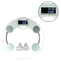 Premium Digital Body Weight Scale Machine – LCD Display, 180kg Capacity, High Precision Glass Weighing Scale for Home & Gym – Slim, Round, Battery Operated. 