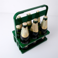 6 Hole Foldable Beer Bottle Holder, Handle Portable Use Wine Storage Rack, Bar Drink Holder Container Green. 