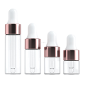 Mini Born 10/20pcs Mini Dropper Bottles Glass Empty Essential Oil AromaHot Selling therapy Bottles Rose Gold Cap Pipettes Bottles 1ml 2ml 3ml 5ml. 