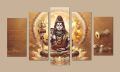 Lord Shiva 5-Piece Canvas Wall Art – Mahadev Spiritual & Religious Home Decor (5-Pcs set). 