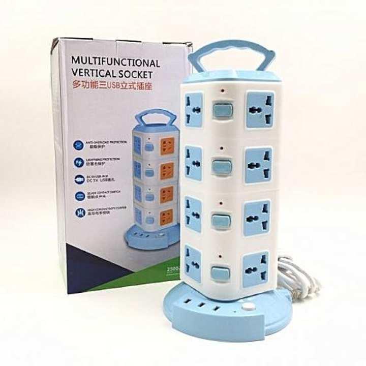 Multifunctional Vertical Socket - 2500W -16 AC Socket/ 3 USB Socket
