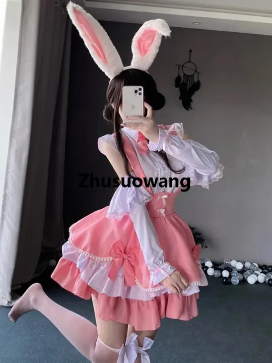 Zhusuowang%20Classic%20Maid%20Uniform%20Pink%20New%20Year%20Cute%20Lolita%20Cosplay%20Costumes%20Short%20Skirt%20Dress%20Y2K%20Princess%20Fantastic%20Fairy%20Outfit%20%E3%80%902025%20Version%E3%80%91%20-%20Image%203