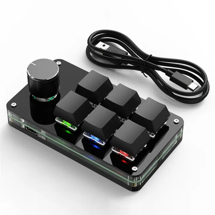 Programming Macro Custom Knob Keyboard 6 Key Copy Paste Mini Button ...