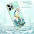 Hontinga for Realme 5 Pro Back Cover Luxury 6D Plating Cartoon Peacock Soft Silicone Phone Case. 