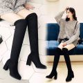 Scrub Leather Women Fashion Knee High Boots Over The Knee Boots Hoof Heels - ( Nep-1) - Fashion | Women's Footwear |. 