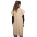 Beige Sleeveless Outer For Women. 