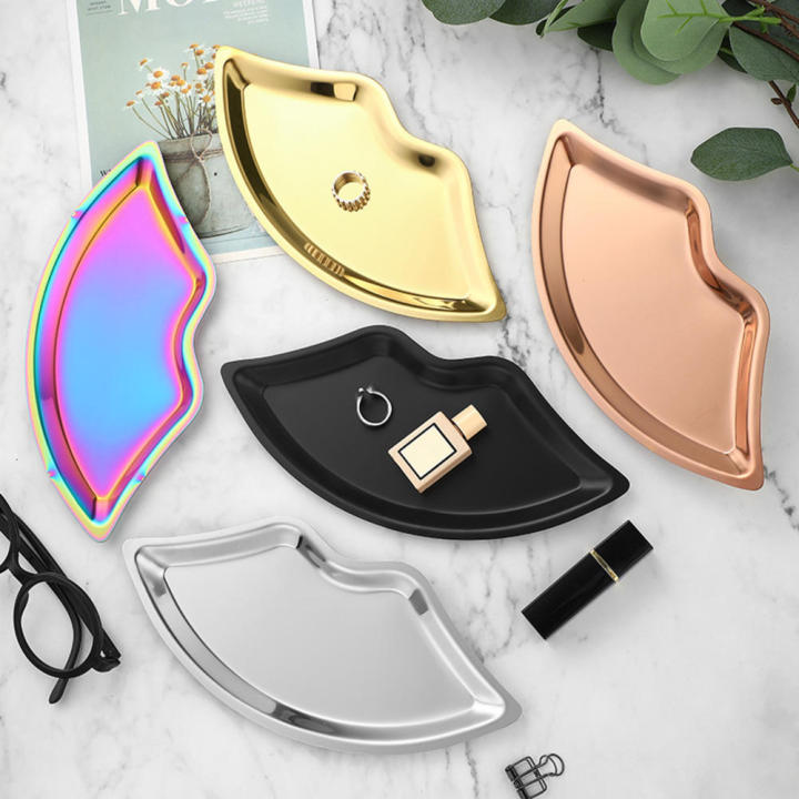 Cosmetic%20Stainless%20Steel%20Tray%20Decorative%20Necklace%20Watch%20Lip%20Shaped%20Tray%20Ring%20Bracelet%20Jewelry%20Tray%20for%20Home%20Bedroom%20Dressing%20room%20Jewelry%20store%20Gift%20-%20Image%202