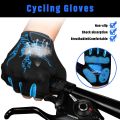 MOREOK Men Cycling Gloves , Half Finger Biking Gloves Gel Pad Shock-Absorbing Anti-Slip Breathable Motorcycle Mountain Bike Gloves. 