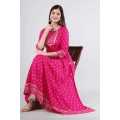 Prakhaya Women Printed Viscose Rayon Gown Kurta  (Pink). 