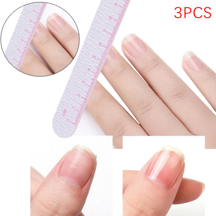 Pedicure Ruler 3Pcs Ruler Wood Chip Nail Files Grit 100/180/220 Professional Material ...