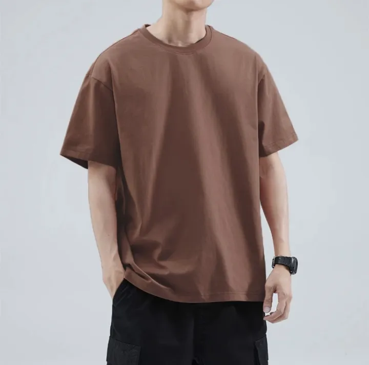 New Drop Shoulder Plain T-Shirt For Men