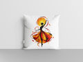 Set of 4 Dancing Silhouette Graphic Printed Cushions Cover with Filling 16x16– Set of 4. 