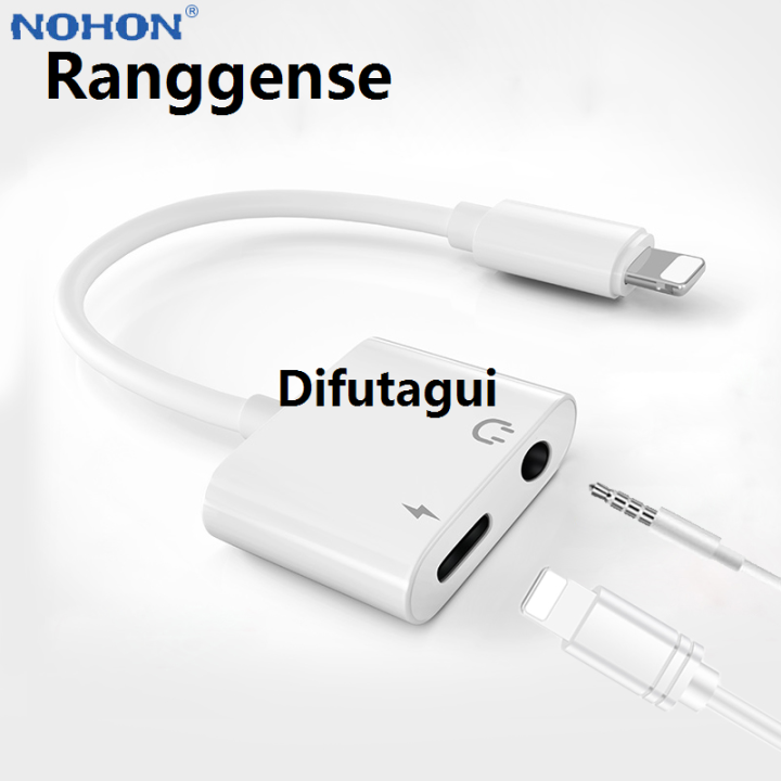 Difutagui Luxury 【Hot New Release】2 in 1 Audio Splitter Adapter Earphone Charger Cable High Quality For iPhone 11 Pro X XS Max XR 7 8 Plus 3.5mm Aux Jack Headset Fast Charging