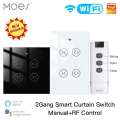 MOES Tuya Smart Life WiFi RF 2 Gang Double Curtain Blind Switch for Roller Shutter Electric Motor With Google Home Alexa. 