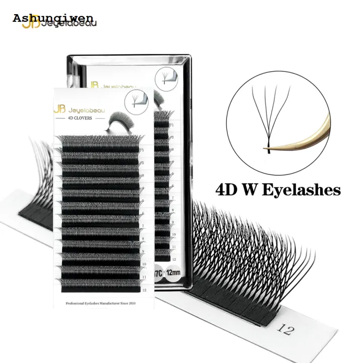 Ashunqiwen%20New%20style%20New%20Natural%204D%20W%20Shape%20Lashes%20Cilios%20Four%20Leaves%20C%20D%20W%20Eyelash%20Extension%20Private%20Label%20Wholesale%20Items%20Long%20Individual%20Lashes%20-%20Image%203