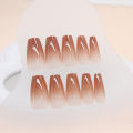 24Pcs Long Red Fake Nails with Glue DIY Art Design Elegant False Nails Wearable Nails Stylish Pattern Artificial Nails New 2024. 
