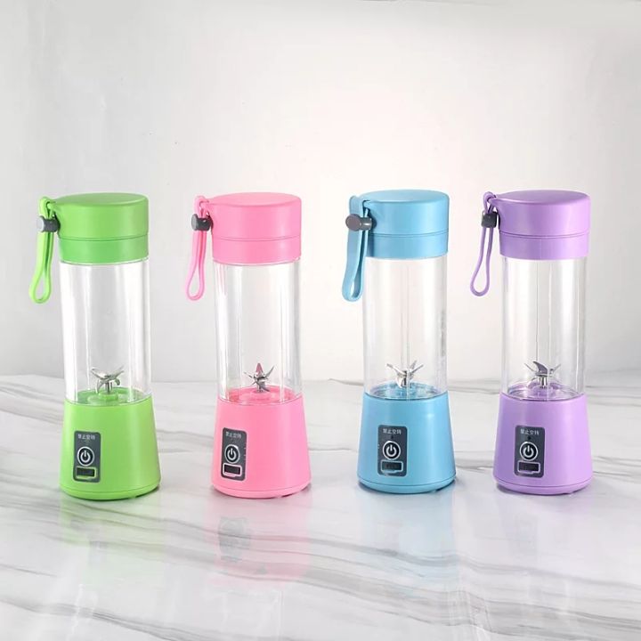 6 Blades USB Rechargeable Portable Electric Fruit Juicer Smoothie Blender-380Ml