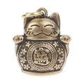 Pure Copper Lucky Cat Keychain DIY Jewelry Hanging Accessories Keyring Pendant MNP. 