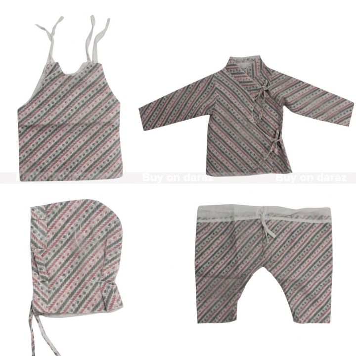 White%20Cotton%20Dhaka%20Printed%20Bhoto,%20Cholo,,Trouser%20And%20Topi%20Set%20For%20Kids-Small%20-%20Image%206